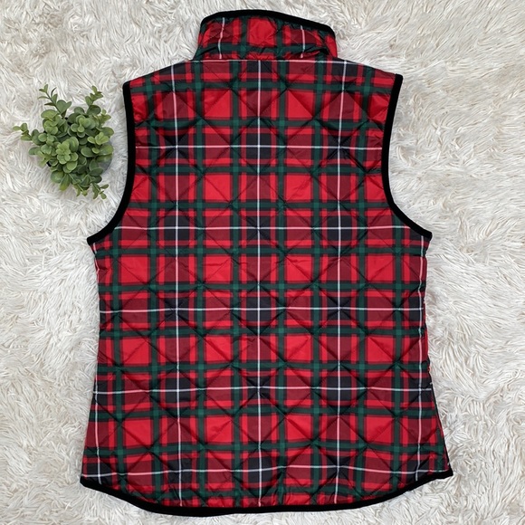 🎉2X HP🎉 Old Navy Plaid Quilted Vest 💗 Red Green White & Black - Picture 4 of 14